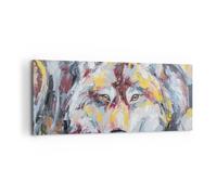Impression sur Toile 120x50cm Tableaux Image Photo Huile Loup Chien Decoration
