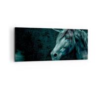 Impression sur Toile 120x50cm Tableaux Image Photo Infographie cheval corne