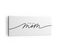 Impression sur Toile 120x50cm Tableaux Image Photo Je t'aime maman Decoration