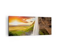 Impression sur Toile 120x50cm Tableaux Image Photo la géologie l'islande Meadow