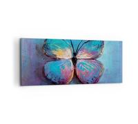 Impression sur Toile 120x50cm Tableaux Image Photo Manuscrit Papillon Bleu