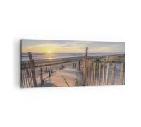 Impression sur Toile 120x50cm Tableaux Image Photo Ouest Le Soleil Dune