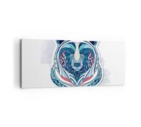 Impression sur Toile 120x50cm Tableaux Image Photo Ours illustration rêve fleuri