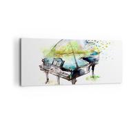 Impression sur Toile 120x50cm Tableaux Image Photo Piano Nature Musique élégance