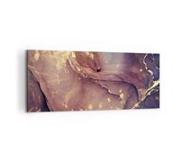 Impression sur Toile 120x50cm Tableaux Image Photo Pierre Or Marbre Decoration