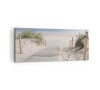 Impression sur Toile 120x50cm Tableaux Image Photo Plage Dune Entrée Decoration