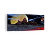Impression sur Toile 120x50cm Tableaux Image Photo Planète lune univers