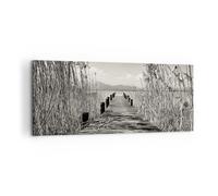 ARTTOR Tableau Décoratif sur Toile 120x50 cm Noir et Blanc Paysages - 4928