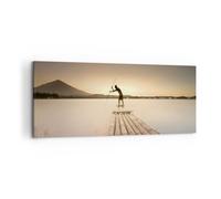 Impression sur Toile 120x50cm Tableaux Image Photo Radeau Ouest Le Soleil