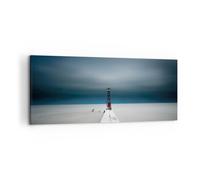 Impression sur Toile 120x50cm Tableaux Image Photo Tour Plage Ciel Decoration