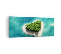 Impression sur Toile 120x50cm Tableaux Image Photo Voile Île Océan Vue Nature