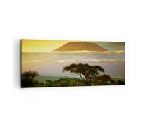 Impression sur Toile 120x50cm Tableaux Image Safari la faune montagne kenya