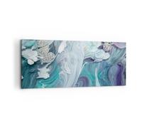 Impression sur Toile 120x50cm Tableaux L'Abstraction En Trois Dimensions Bleu