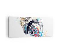 Impression sur Toile 120x50cm Tableaux Le photographe appareil mise au point