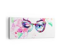 Impression sur Toile 120x50cm Tableaux Lunettes de vue globe oculaire femelle