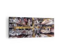 Impression sur Toile 120x50cm Tableaux Metropolis Photographie Aérienne Rue