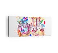 Impression sur Toile 120x50cm Tableaux Voyage l'Europe l'histoire le château