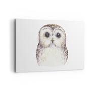 Impression sur Toile 120x80cm Tableaux Chouette Chouette Hulotte Graphiques
