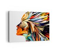 Impression sur Toile 120x80cm Tableaux effets expressionnisme fille imaginaire