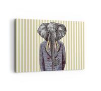 Impression sur Toile 120x80cm Tableaux Elephant Costume Abstraction illustration