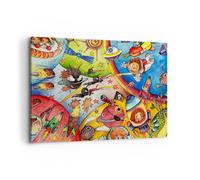 Impression sur Toile 120x80cm Tableaux Enfant espace vaisseau spatial glace