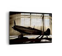 Impression sur Toile 120x80cm Tableaux Image Airplain Hangar vol historique