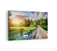 Impression sur Toile 120x80cm Tableaux Image architecture promenade Swan Paysage