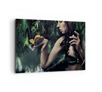 Impression sur Toile 120x80cm Tableaux Image Corps cosmétiques mode papillon