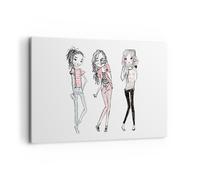 Impression sur Toile 120x80cm Tableaux Image Filles mode tendances rencontre