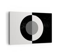 Impression sur Toile 120x80cm Tableaux Image L'Abstraction Roue Noir Et Blanc