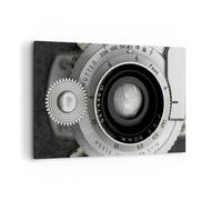Impression sur Toile 120x80cm Tableaux Image Lentille Noir Et Blanc Vintage