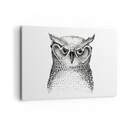 Impression sur Toile 120x80cm Tableaux Image mode conception hibou aquarelle