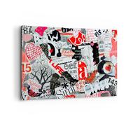 Impression sur Toile 120x80cm Tableaux Image Mots modèles coeurs le magazine