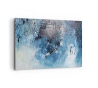 Deco Cadre Décoration Salon Abstraction Bleu Noir Moderne Impression sur Toile 120x80cm Image Tableau Decoration Murale Chambre Horizontal Art Wall Grand Tableaux Decoratifs Muraux AA120x80-4155