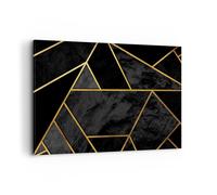 Impression sur Toile 120x80cm Tableaux Image Photo Abstraction Or Noir