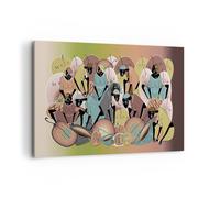 Impression sur Toile 120x80cm Tableaux Image Photo Africain Graphisme Femmes
