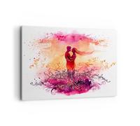 Impression sur Toile 120x80cm Tableaux Image Photo Amour Couple lune de miel