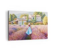 Impression sur Toile 120x80cm Tableaux Image Photo Boho Bruyères Femme