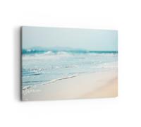 Impression sur Toile 120x80cm Tableaux Image Photo Bord Vague Eau Art Decoration
