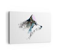 Impression sur Toile 120x80cm Tableaux Image Photo Chien illustration imaginaire
