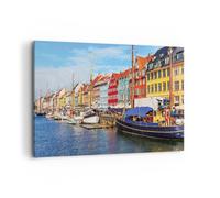 Impression sur Toile 120x80cm Tableaux Image Photo Copenhague Nahavn Navires