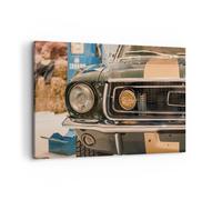 Impression sur Toile 120x80cm Tableaux Image Photo Couverture Ford Mustang