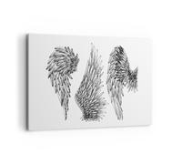 Impression sur Toile 120x80cm Tableaux Image Photo Dessin ange ailes plumes