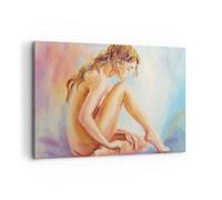 Impression sur Toile 120x80cm Tableaux Image Photo Femme Nudité À PDe Decoration