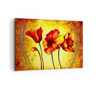 Impression sur Toile 120x80cm Tableaux Image Photo Fleurs panneaux tige lignes