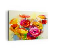 Impression sur Toile 120x80cm Tableaux Image Photo Fleurs Printemps Flore Jardin