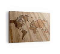 Impression sur Toile 120x80cm Tableaux Image Photo géographie Globe carte