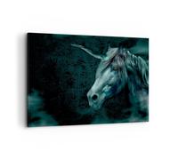 Impression sur Toile 120x80cm Tableaux Image Photo Infographie cheval corne