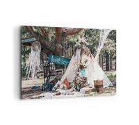 Impression sur Toile 120x80cm Tableaux Image Photo Jeunes Mariés Amour Paysage