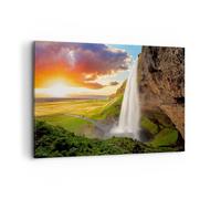 Impression sur Toile 120x80cm Tableaux Image Photo la géologie l'islande Meadow
